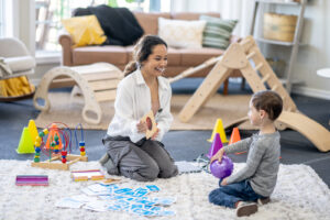 play therapy session with a male kid